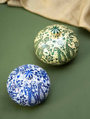 The Shahi Collection. Exclusive, Fine Kashmiri Art Decorative Dome Boxes - The Paisleys (Set of 2)