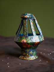 The Shahi Collection. Exclusive, Fine Kashmiri Art Kangri - Blue Florals