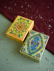 The Shahi Collection. Exclusive, Fine Kashmiri Art Utility Boxes - Naqshdaar (Small, Set of 2)