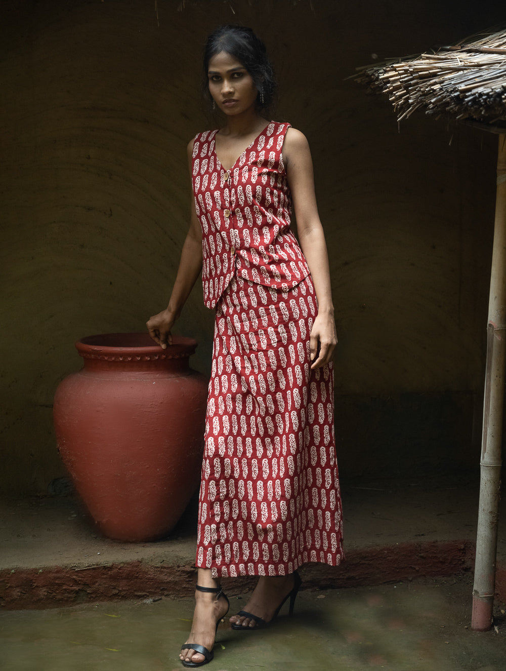 The Work Edit. Bagh Print Wrap Skirt Set - Flora
