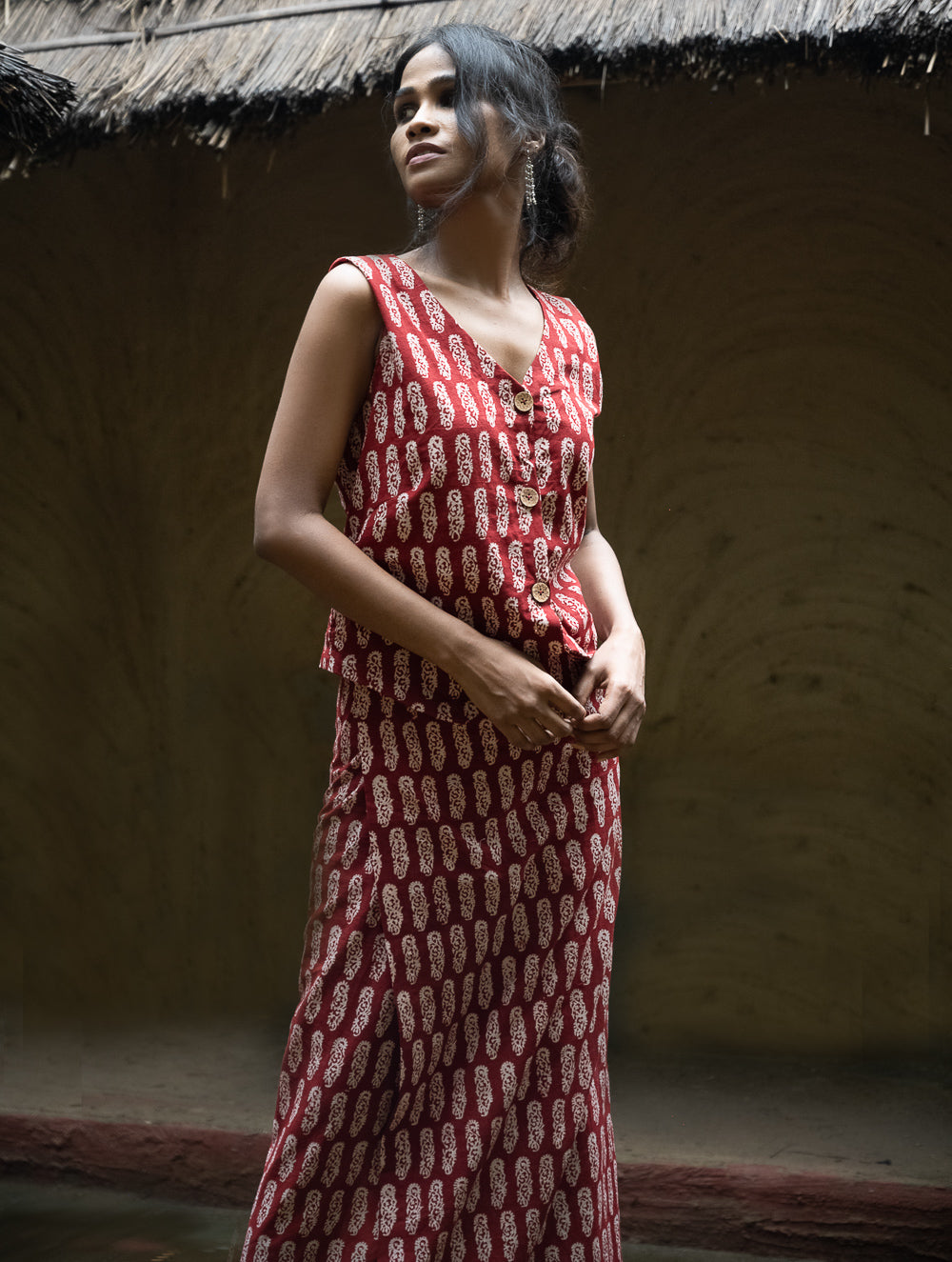 The Work Edit. Bagh Print Wrap Skirt Set - Flora