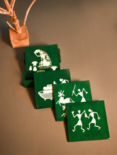 Warli Tales Coaster Set- Forest Gala (Set of 4)