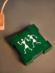 Warli Tales Coaster Set- Forest Gala (Set of 4)
