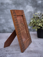 Wood Engraved Abstract Pattern Photo Frame