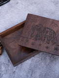 Wood Engraved Elephant Decorative Box