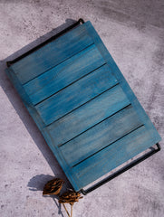 Wood Engraved Floral Tray