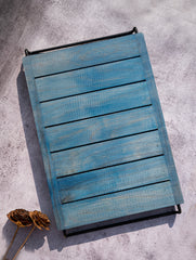 Wood Engraved Floral Tray