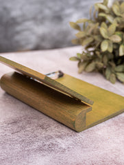 Wood Engraved Peacock Feather Paper Holder