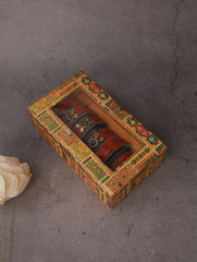 Wood & Resin Tealight Holders (Set of 6) - Red