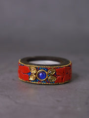 Wood & Resin Tealight Holders (Set of 6) - Red