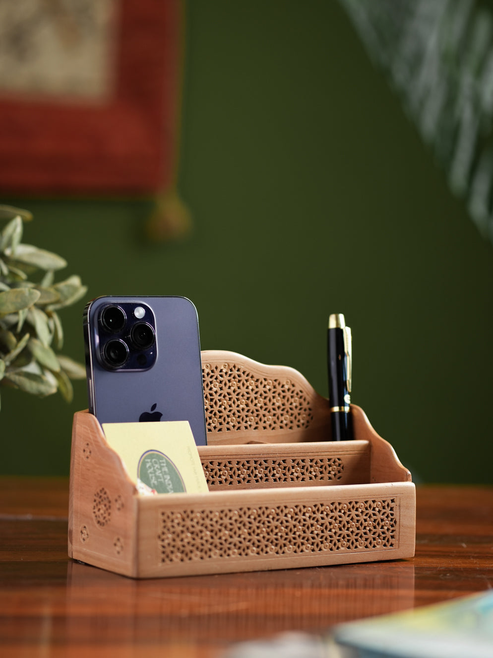 Wooden Jaali Stationery / Paper Holder