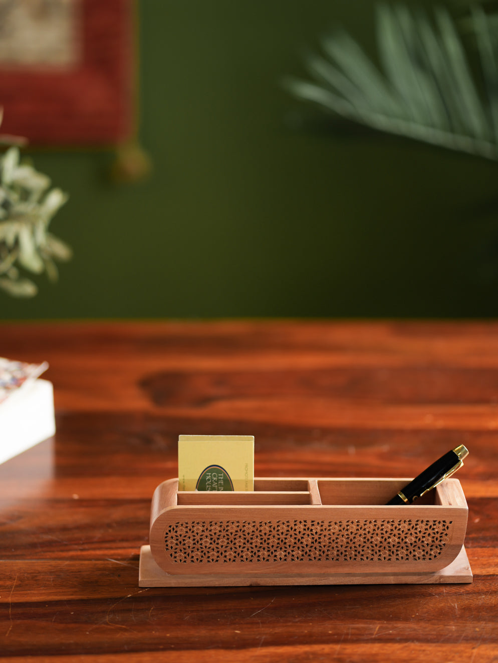 Wooden Jaali Stationery / Paper Holder