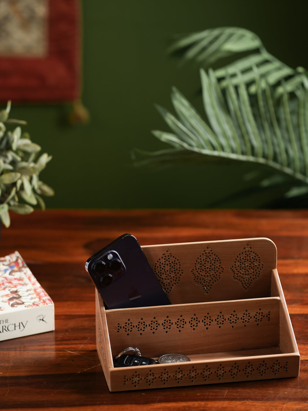 Wooden Jaali Stationery / Paper Holder