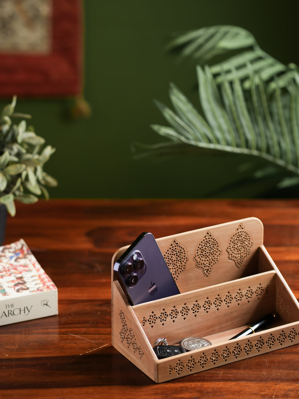 Wooden Jaali Stationery / Paper Holder
