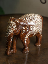 Wooden Inlay Craft Elephant Curio