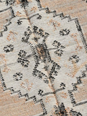 Exclusive Handmade Jute Mirzapur Dhurrie Rug - Ivory Medallion