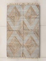 Exclusive Handmade Wool & Cotton Mirzapur Dhurrie Rug - Jute Facets