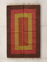 Exclusive Handmade Wool & Cotton Mirzapur Dhurrie Rug - Mystic Bands