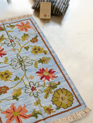 Exclusive Handmade Wool & Cotton Mirzapur Dhurrie Rug - Riverdale (5ft x 3ft)