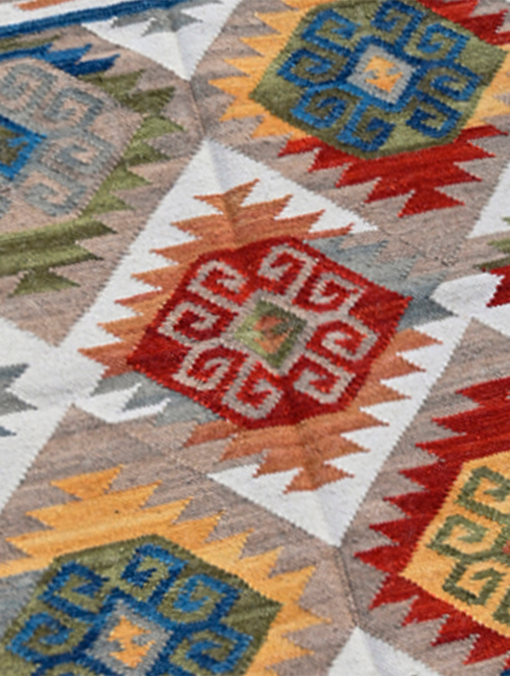 Exclusive Handmade Wool & Cotton Mirzapur Dhurrie Rug - Rangjaal (5ft x 3ft)