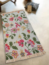 Exclusive Handmade Wool & Cotton Mirzapur Dhurrie Rug - Charbagh (6ft x 4ft)