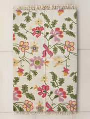 Exclusive Handmade Wool & Cotton Mirzapur Dhurrie Rug - Charbagh (6ft x 4ft)