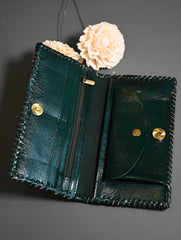 The Traveller’s Collection: Embossed Leather Wallet - Marigold Bloom.