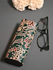 Embossed Leather Spectacle Case - Emerald Garden