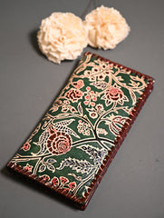 The Traveller’s Collection: Embossed Leather Wallet - Emerald Garden