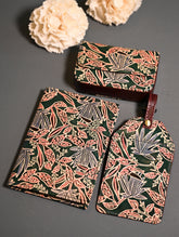 The Traveller’s Collection: Embossed Leather Travel Trio - Forest Flora (Set of 3)