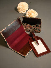 The Traveller’s Collection: Embossed Leather Travel Trio - Forest Flora (Set of 3)