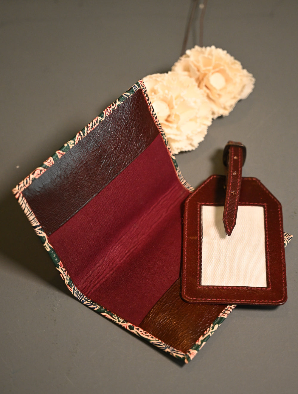 Embossed Leather Travel Set - Forest Flora (Set of 2)