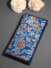 The Traveller’s Collection: Embossed Leather Wallet - Azure Garden