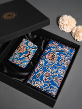 The Traveller’s Collection: Embossed Leather Wallet Set - Azure Garden (Set of 2)