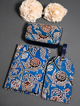 The Traveller’s Collection: Embossed Leather Travel Trio - Azure Garden (Set of 3)