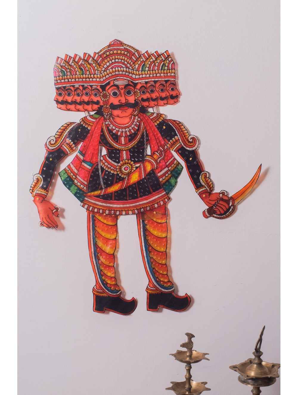 Andhra Leather Craft String Puppet - Raavan (18" x 11")