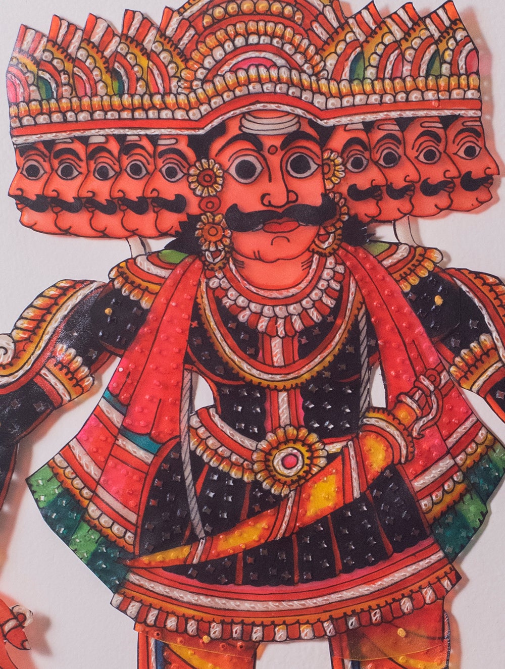 Andhra Leather Craft String Puppet - Raavan (18" x 11")