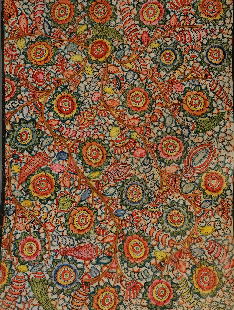 Andhra Leather Craft Painting - Floral, Large (30" X 16")