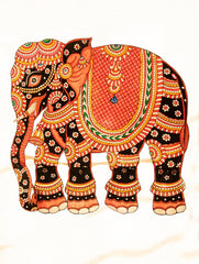 Andhra Leather Painted String Puppet - Elephant - The India Craft House