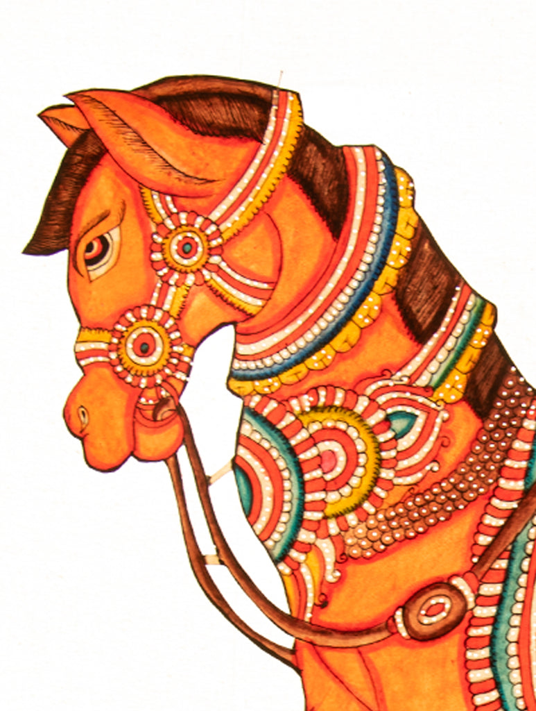 Andhra Leather Painted String Puppet - Horse - The India Craft House 