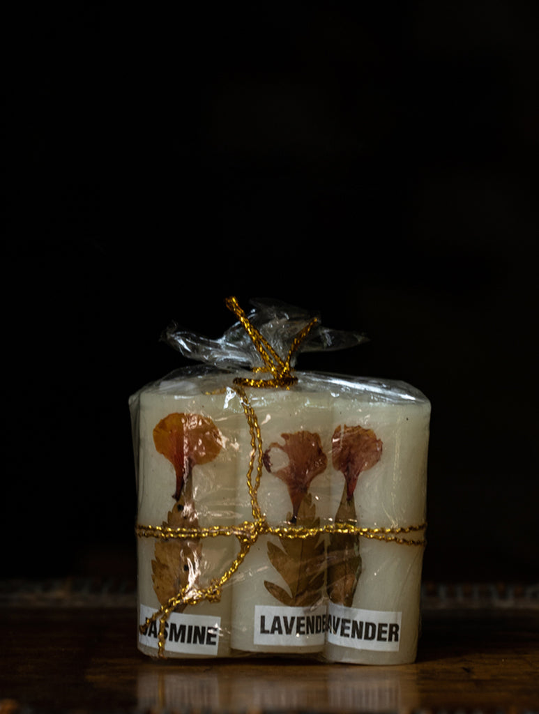 Aromatic Pondicherry Wax Candles - Jasmine & Lavender (Small - Set of 6) - The India Craft House 