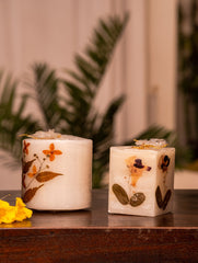 Aromatic Pondicherry Wax Candles - Lavender & Sandalwood (Set of 2)