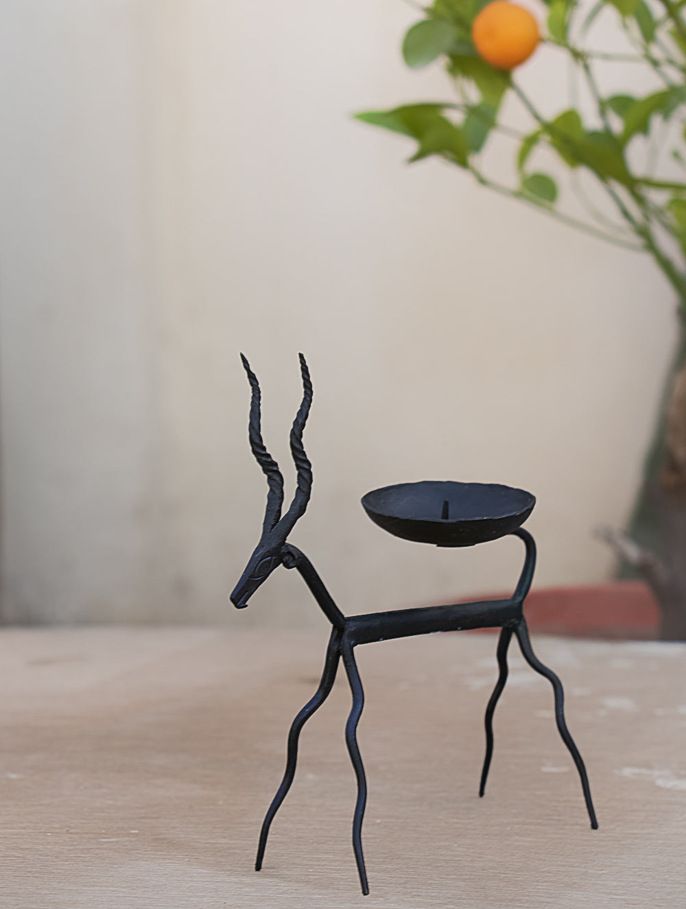 Bastar Tribal Art - Candle Holder - Deer - The India Craft House