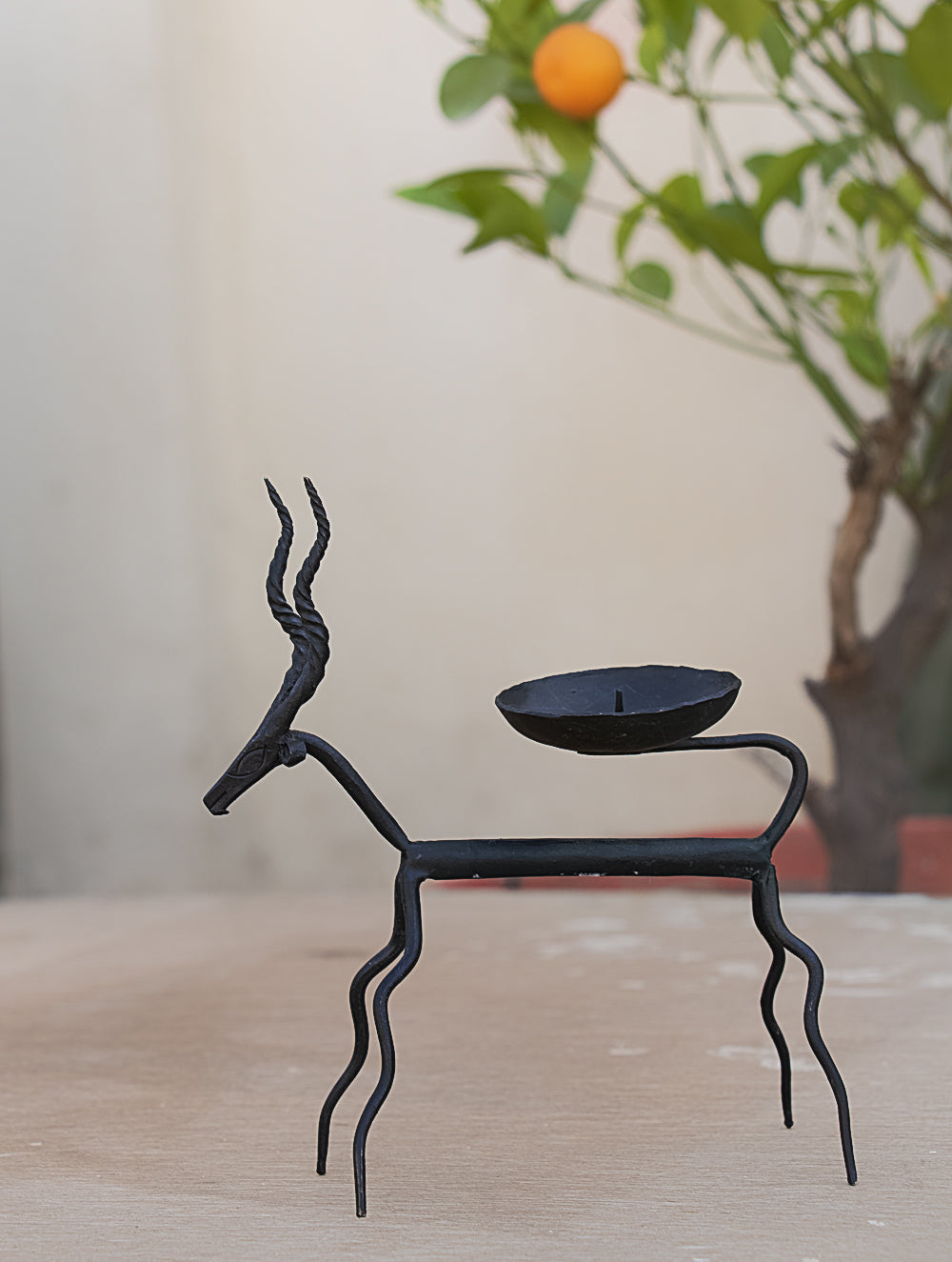 Bastar Tribal Art - Candle Holder - Deer - The India Craft House