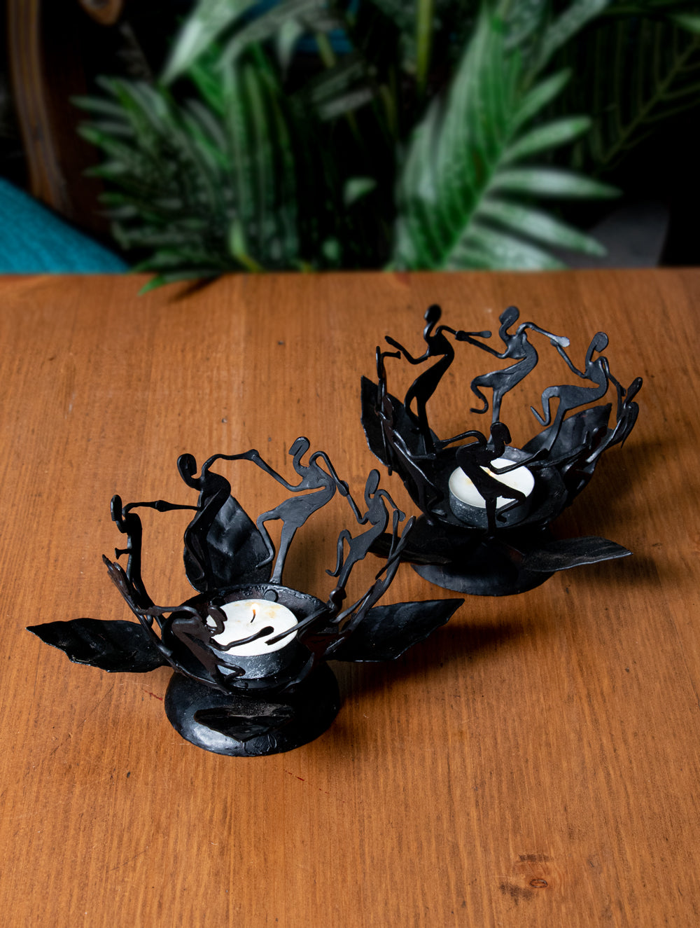 Bastar Tribal Art Tealight Holders - Dancers (Set of 2)
