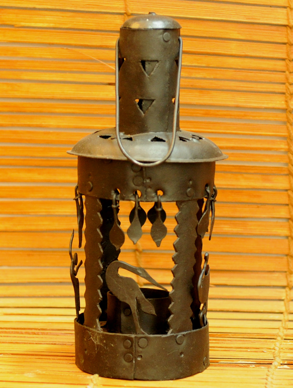 Bastar Tribal Art - Candle Holder, Round - The India Craft House