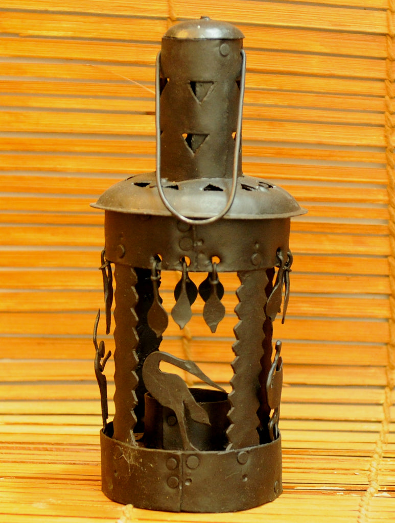 Bastar Tribal Art - Candle Holder, Round - The India Craft House 