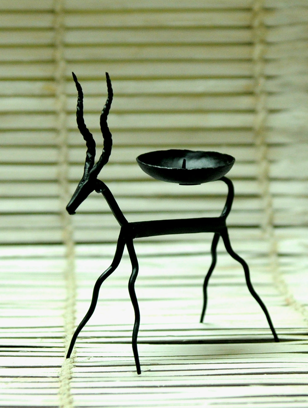 Bastar Tribal Art - Candle Holder - Deer - The India Craft House