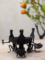 Bastar Tribal Art - Tea Light Holder - Musicians - The India Craft House