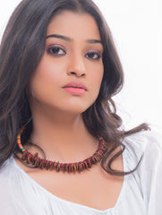 Bengal Wooden Beads Neckpiece - Brown